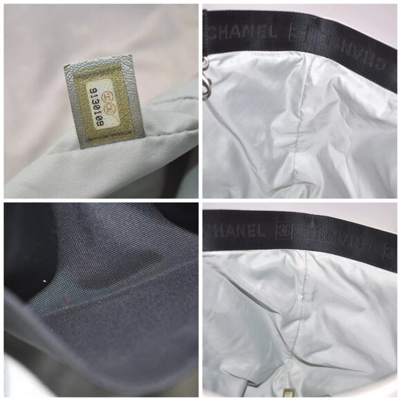 Authentic CHANEL Sports Line High Summer Nylon Leather CC Tote Bag Gray - Picture 16 of 16